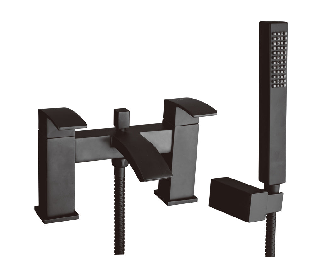 Salomon Deck Mounted Bath Shower Mixer Matt Black