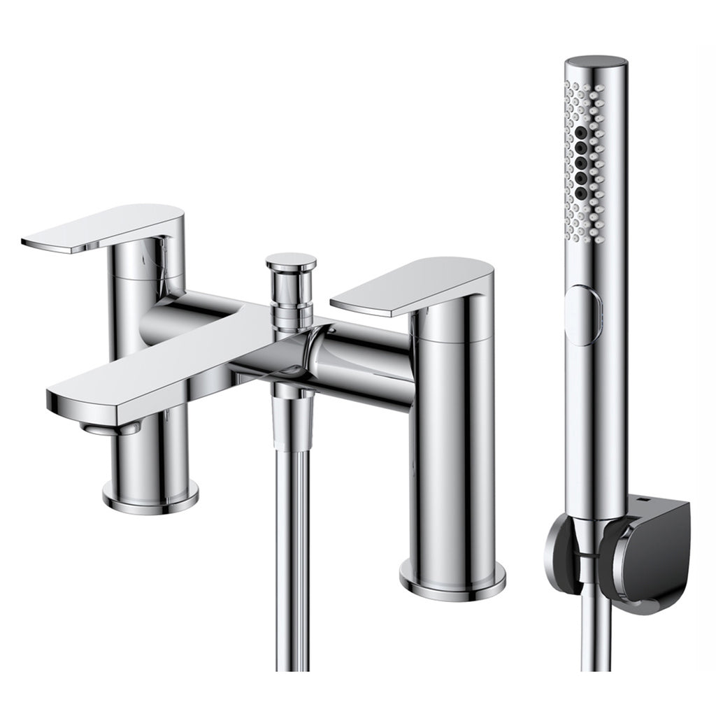Scotney Deck Mounted Bath Shower Mixer with Handset – Chrome