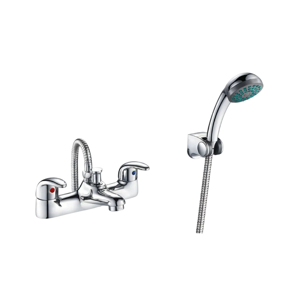 Yalding Deck Mounted Bath Shower Mixer with Handset – Chrome