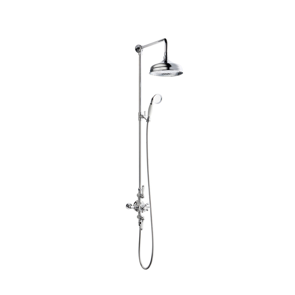 The Pantiles Dual Control Exposed Thermostatic Shower – Chrome & White