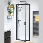 Genesis 6mm Pivot Doors - Matt Black