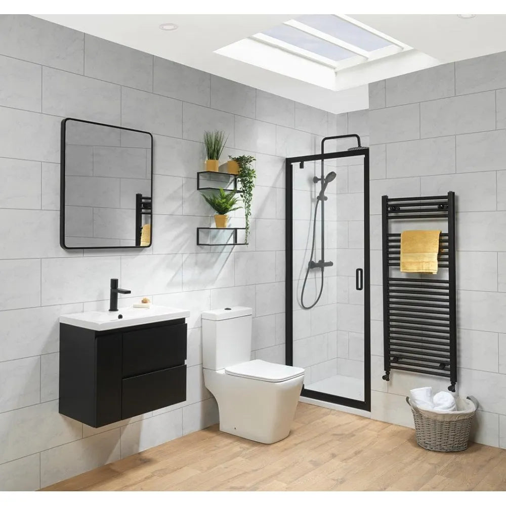 Genesis 6mm Pivot Doors - Matt Black