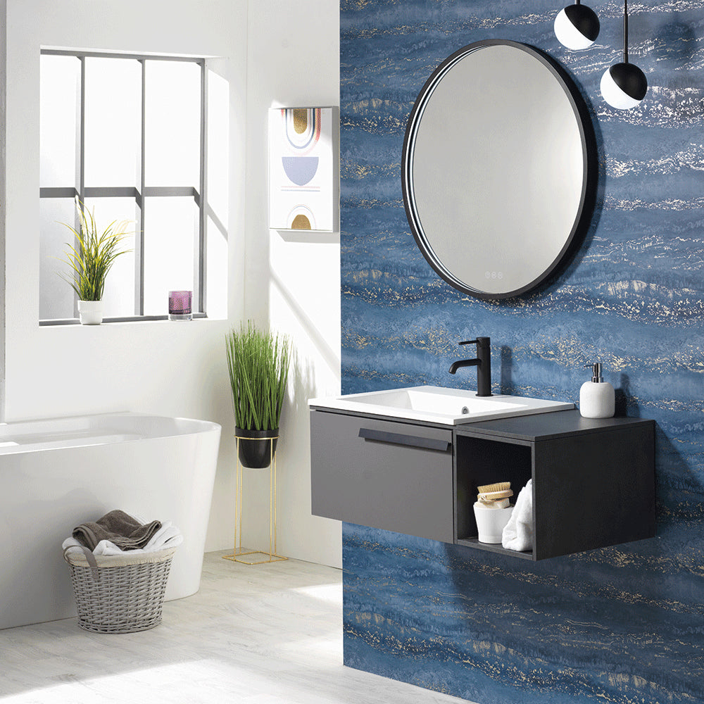 Linea 90 1-Drawer Wall-Hung Vanity Unit Combination