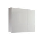 Genesis Options 600mm Double Door Mirrored Bathroom Cabinet - Gloss White