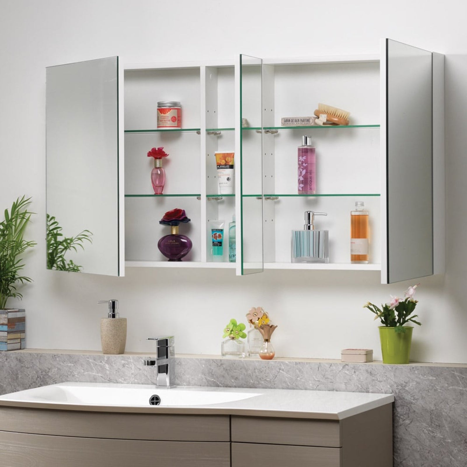 Options 120 3-Door Mirror Cabinet