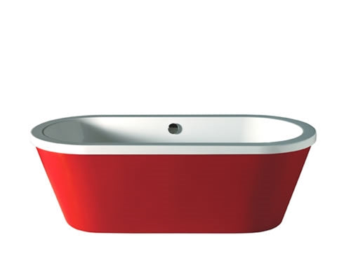 Halcyon Oval White/Red Freestanding Bath