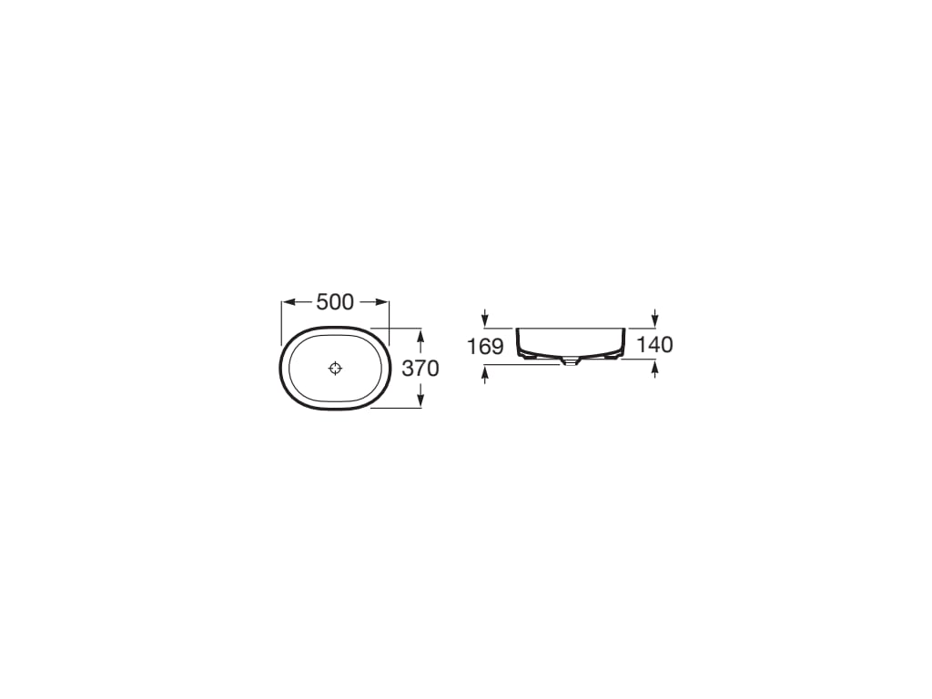 Roca Inspira 370 x 500mm Round On Countertop Fineceramic Basin