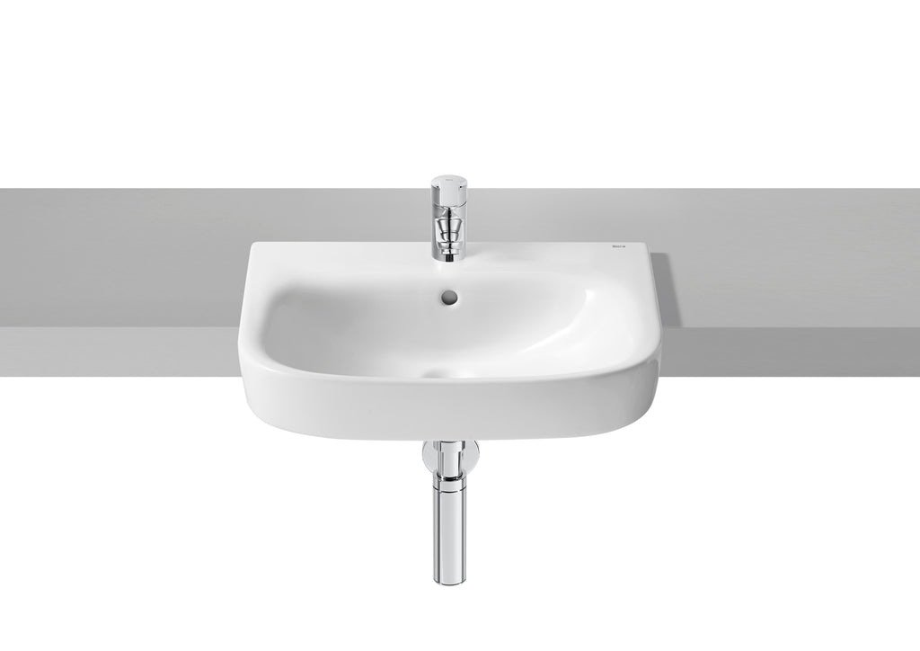 Roca Debba Semi-Recessed Basin - 520 x 400mm - 1 Tap Hole