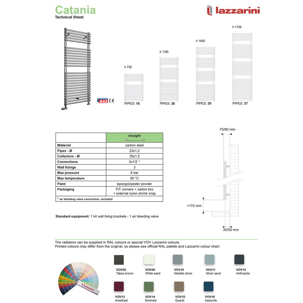 Catania 500 X 1450mm - Chrome