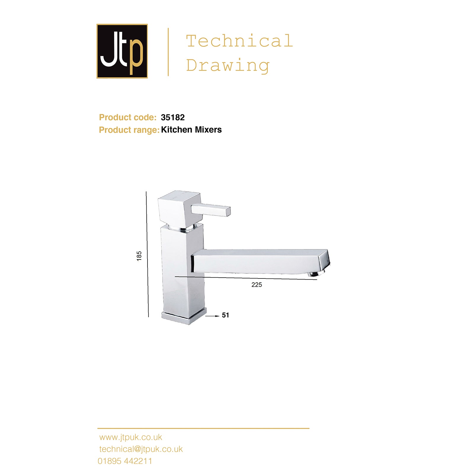 Kubix Single Lever Kitchen Sink Mixer