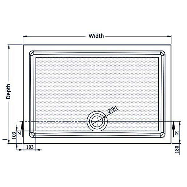 Genesis 40mm Anti-Slip Rectangular Shower Trays
