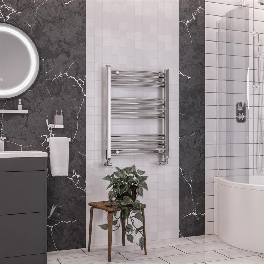 Wendover Curved Chrome Multirail 800mm Height