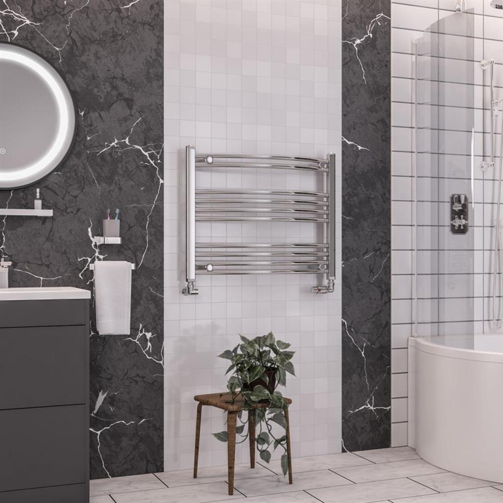 Wendover Curved Chrome Multirail 600mm Height