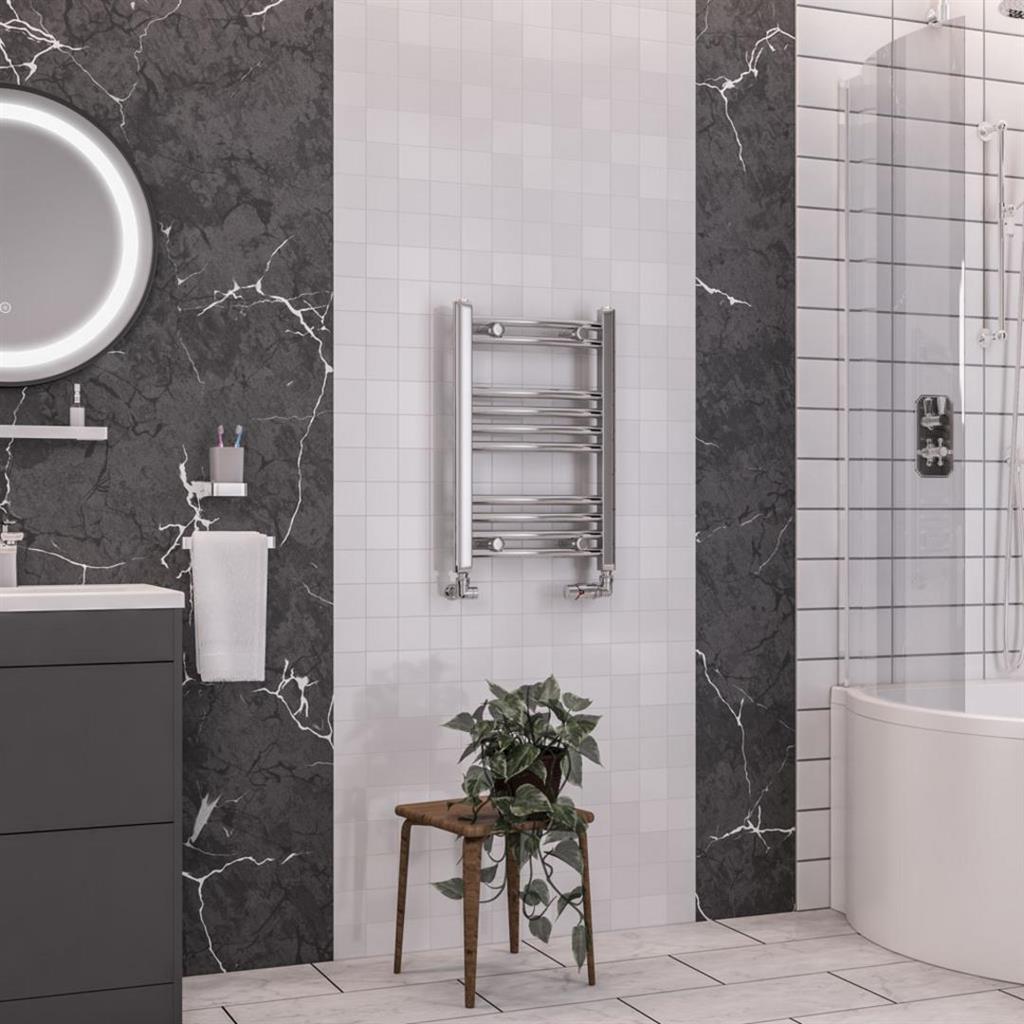 Wendover Curved Chrome Multirail 600mm Height