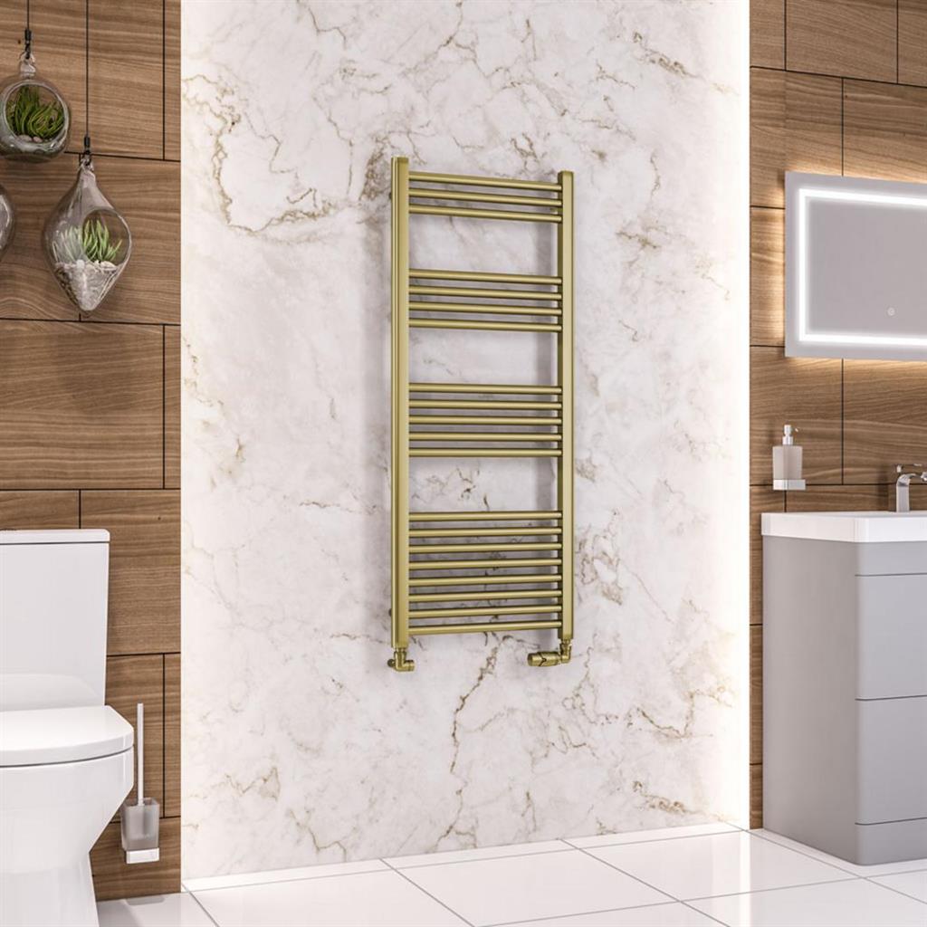Wendover Straight Brushed Brass Multirail 1200mm Height
