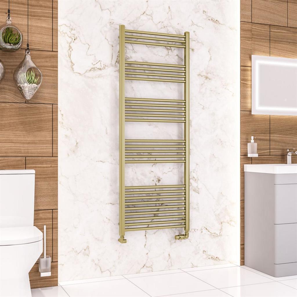 Wendover Straight Matt Brushed Brass Multirail 1600mm Height