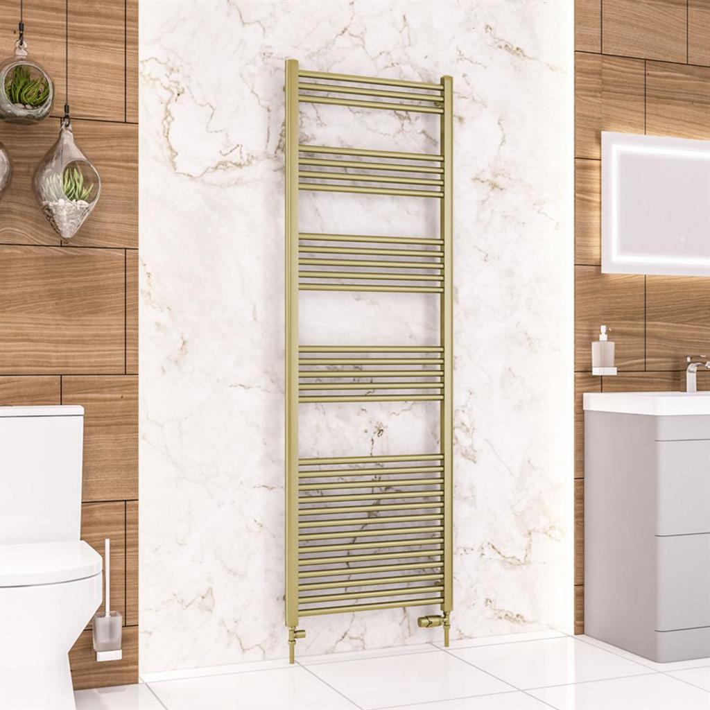 Wendover Straight Brushed Brass Multirail 1800mm Height