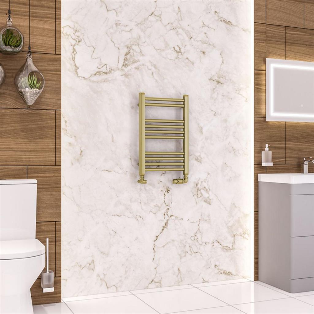 Wendover Straight Brushed Brass Multirail 600mm Height