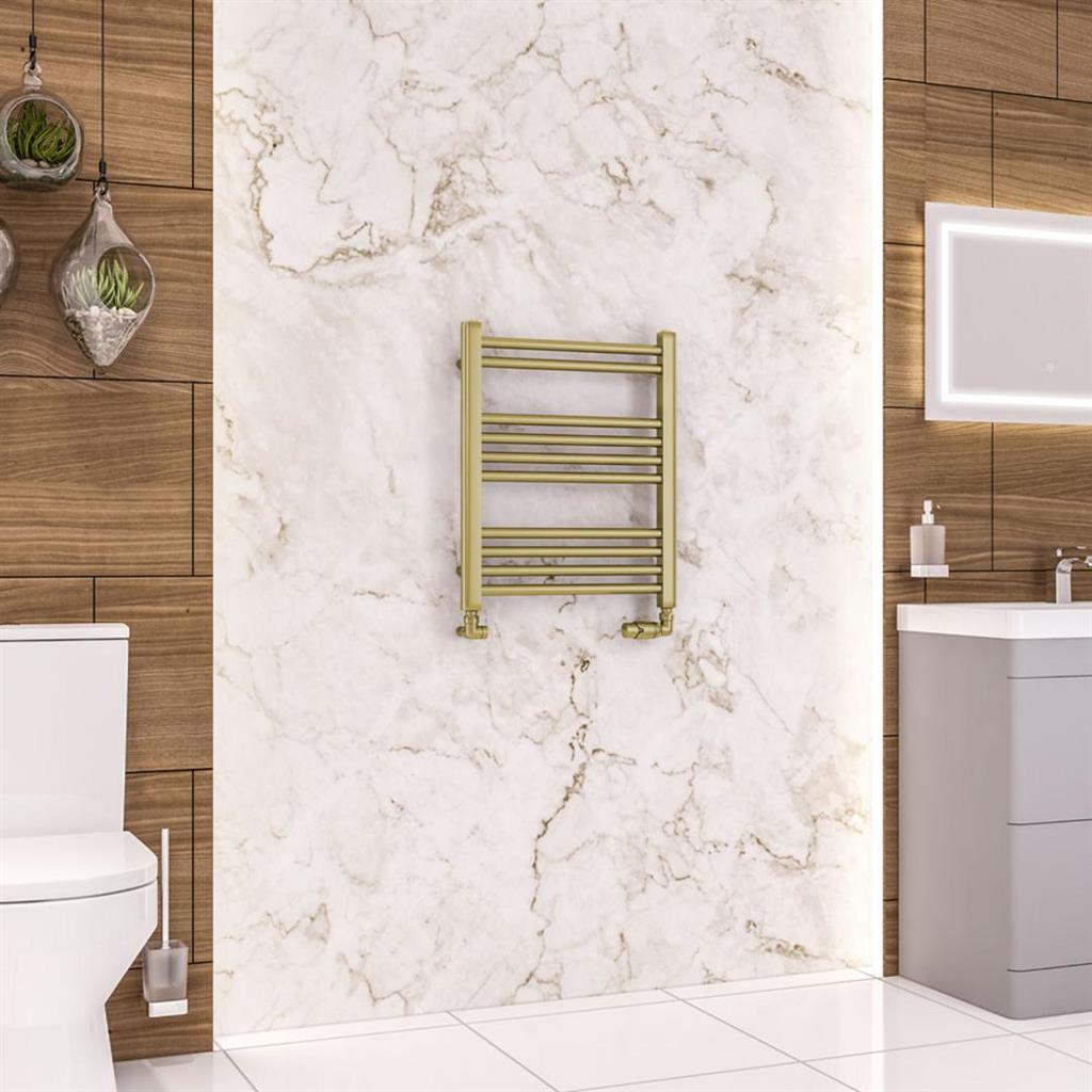 Wendover Straight Brushed Brass Multirail 600mm Height