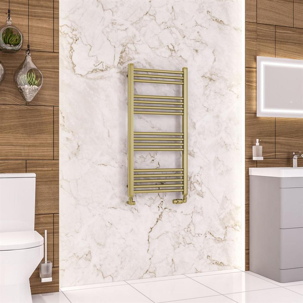 Wendover Straight Brushed Brass Multirail 1000mm Height