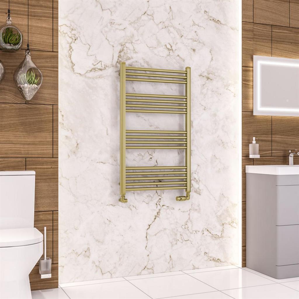 Wendover Straight Brushed Brass Multirail 1000mm Height