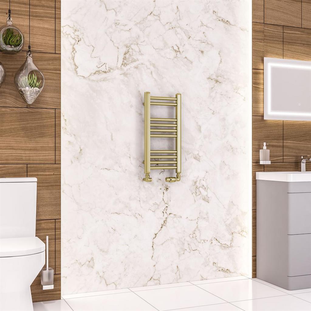 Wendover Straight Brushed Brass Multirail 600mm Height