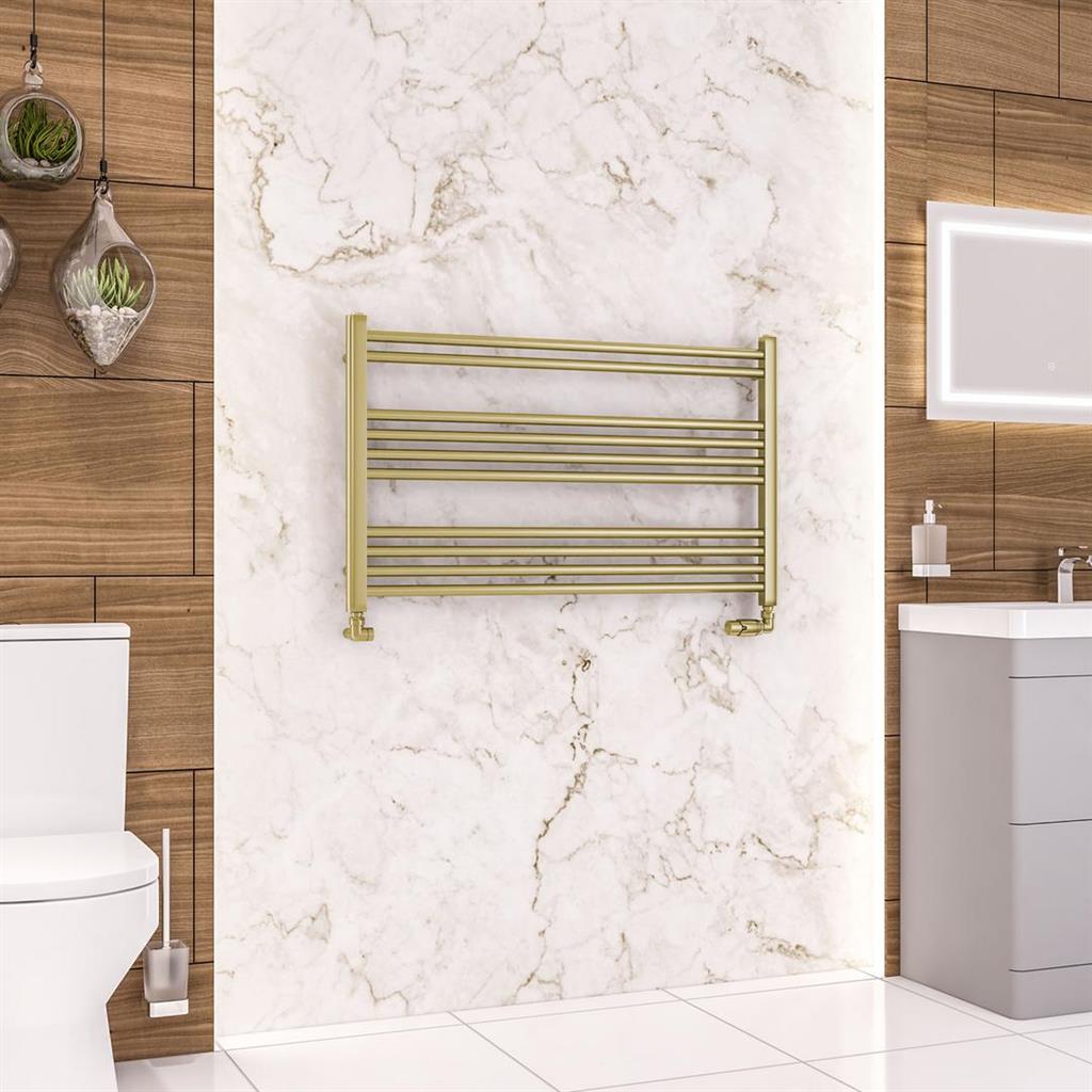 Wendover Straight Brushed Brass Multirail 600mm Height