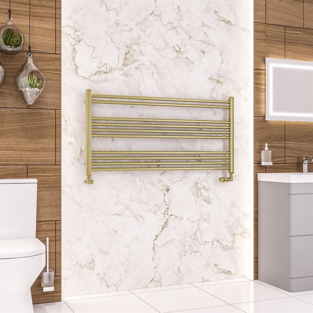 Wendover Straight Brushed Brass Multirail 600mm Height