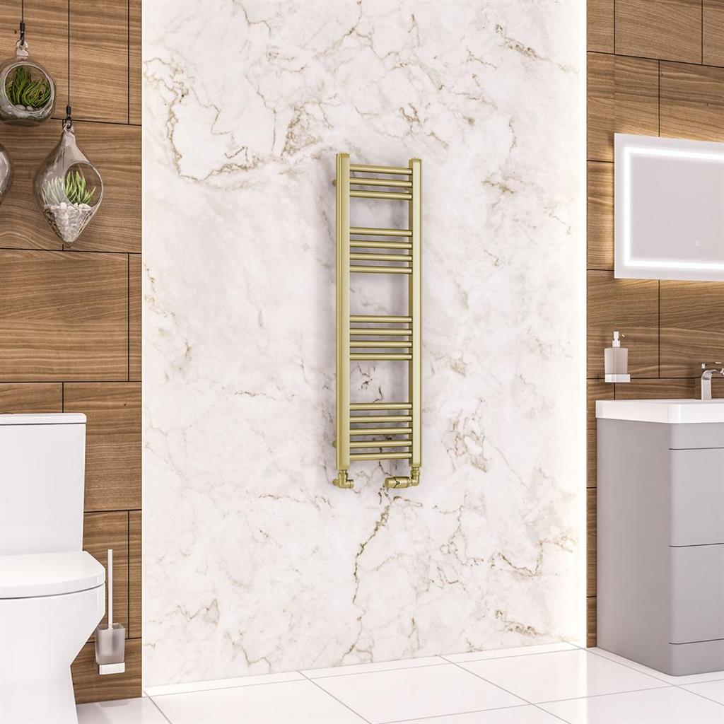 Wendover Straight Brushed Brass Multirail 1000mm Height