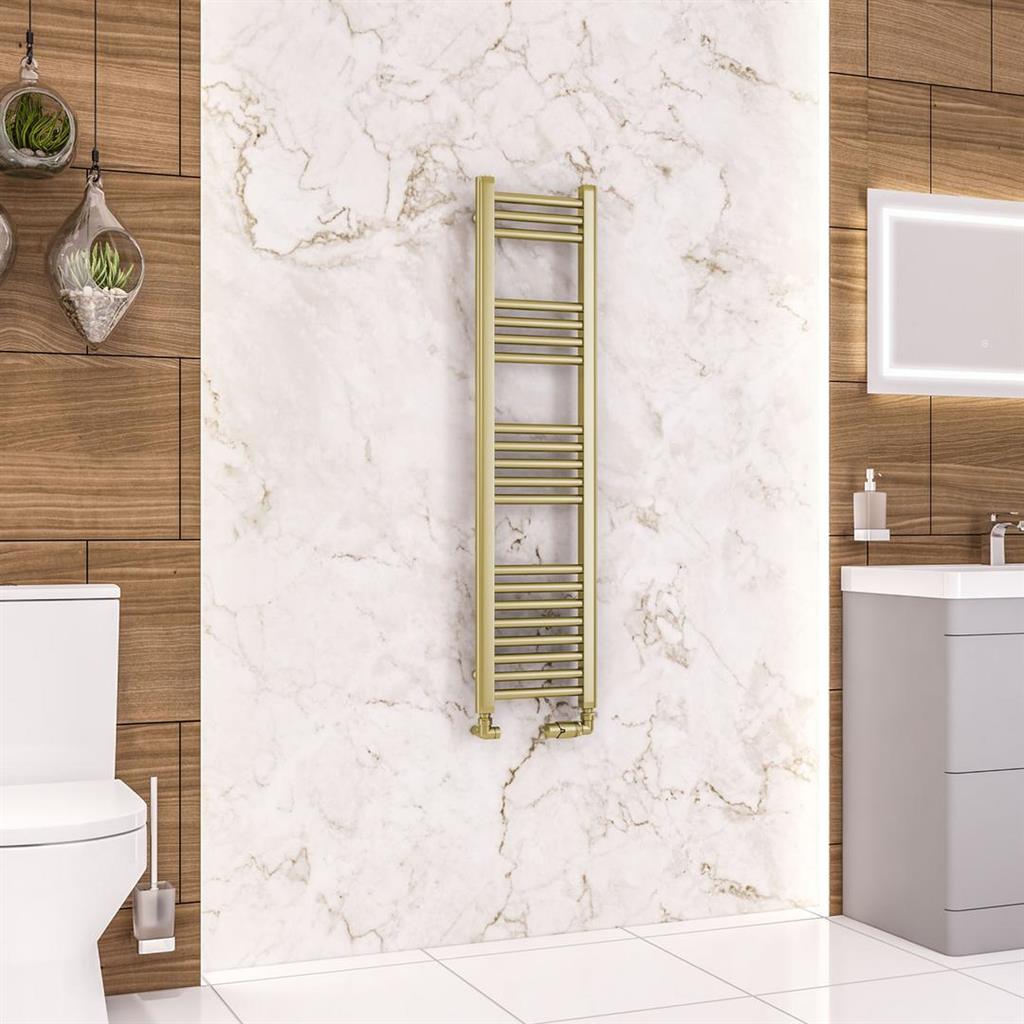 Wendover Straight Brushed Brass Multirail 1200mm Height