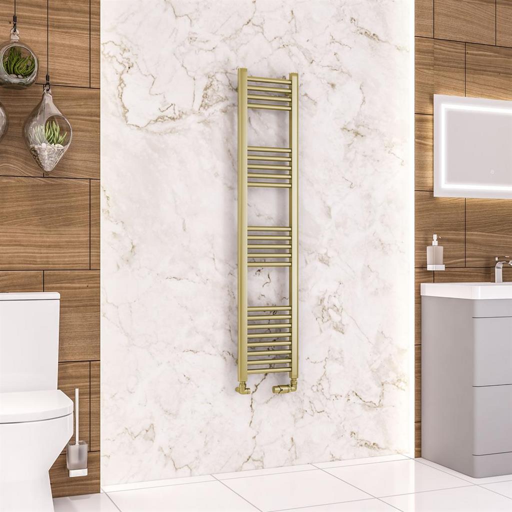 Wendover Straight Brushed Brass Multirail 1400mm Height