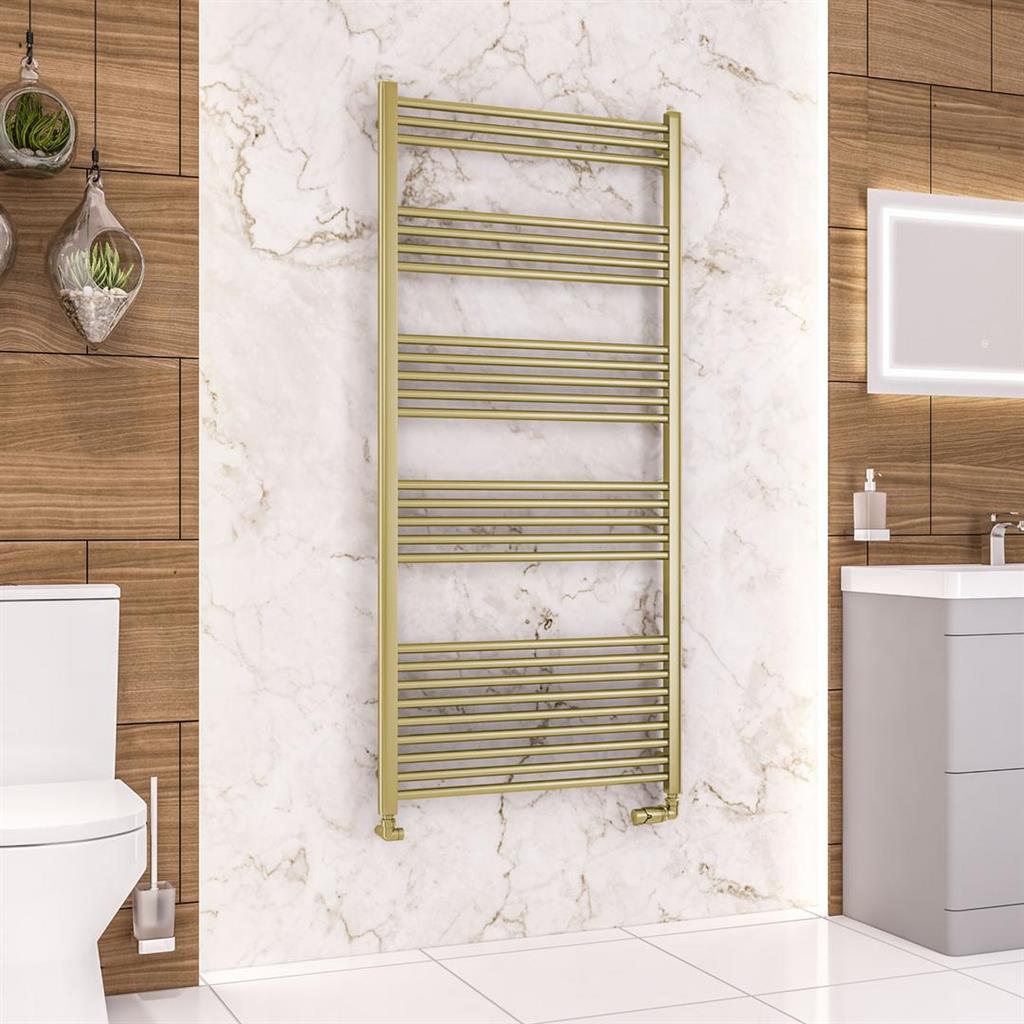 Wendover Straight Matt Brushed Brass Multirail 1600mm Height