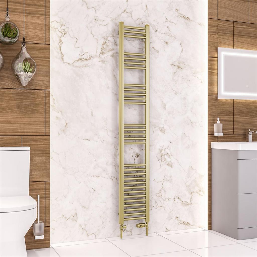 Wendover Straight Brushed Brass Multirail 1800mm Height