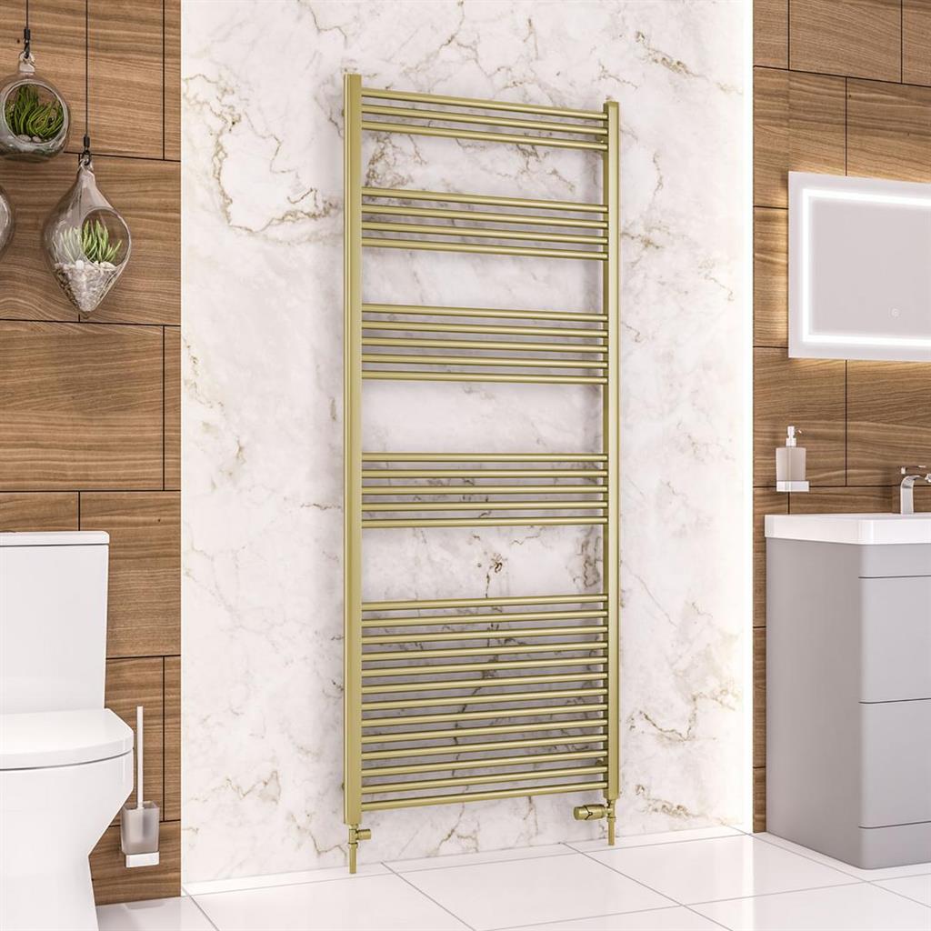 Wendover Straight Brushed Brass Multirail 1800mm Height