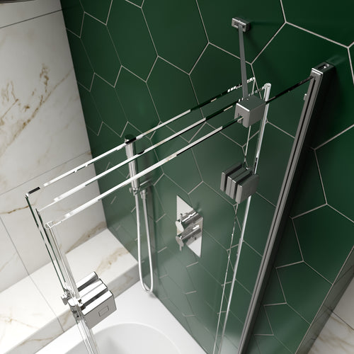 Kudos Inspire 2 Panel Outward Swinging 6mm Bath Screen - Right Hand - Chrome