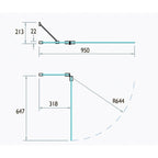 Kudos Inspire 2 Panel Outward Swinging 8mm Bath Screen With Towel Rail - Right Hand - Chrome