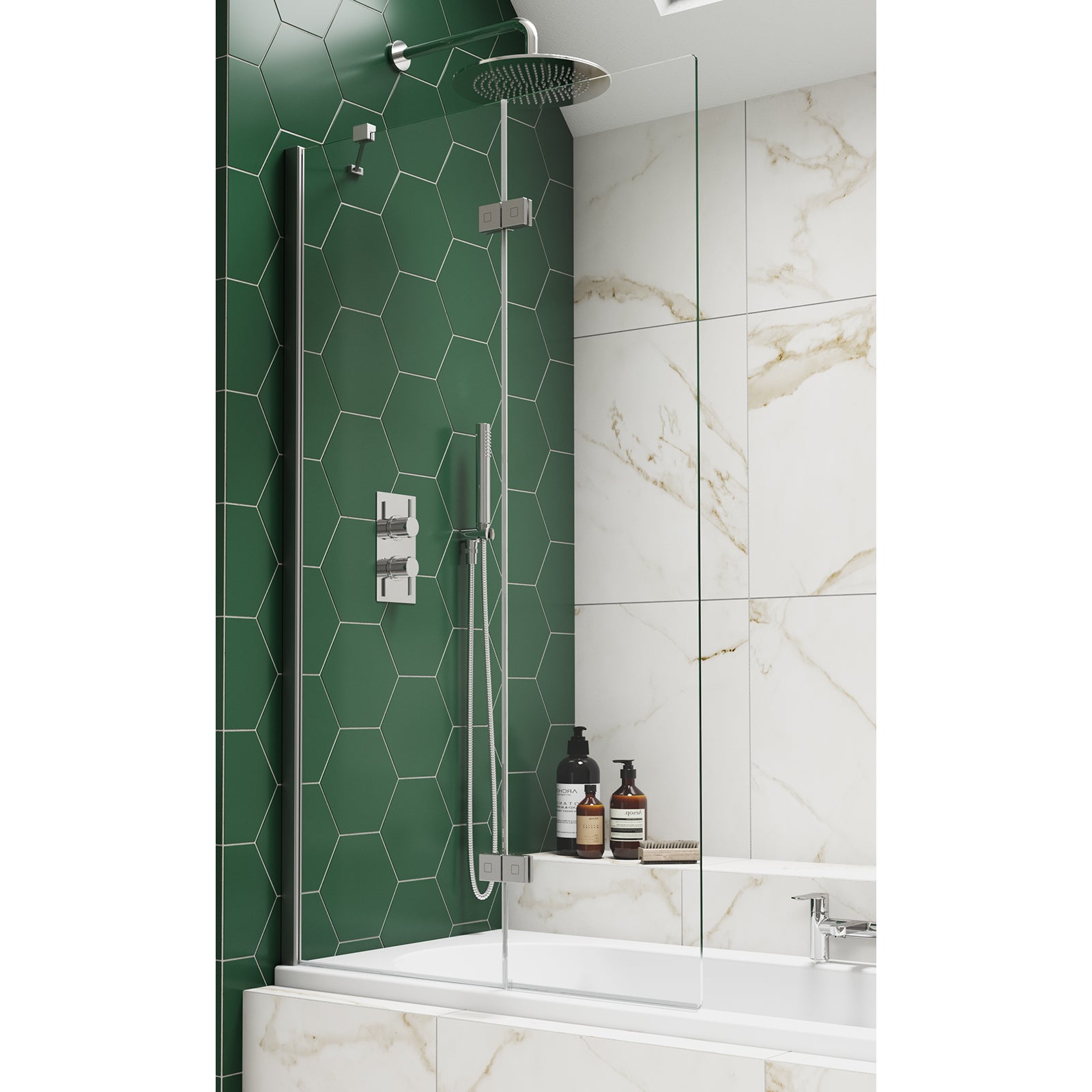 Kudos Inspire 2 Panel In-Fold 8mm Bath Screen - Left Hand - Chrome ...