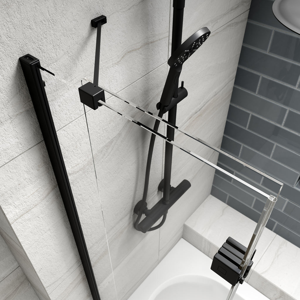 Kudos Inspire 2 Panel In-Fold Bath Screen - Left Hand - Matt Black