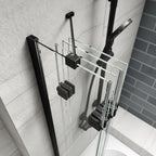 Kudos Inspire 4 Panel Compact Bath Screen - Left Hand - Matt Black