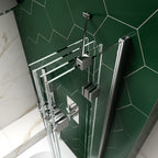 Kudos Inspire 4 Panel Compact Bath Screen - Right Hand - Chrome