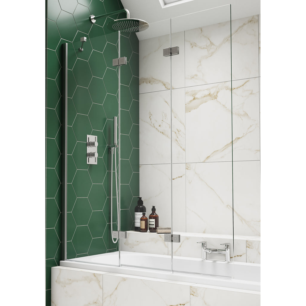 Kudos Inspire 3 Panel Bath Screen - Left Hand - Chrome