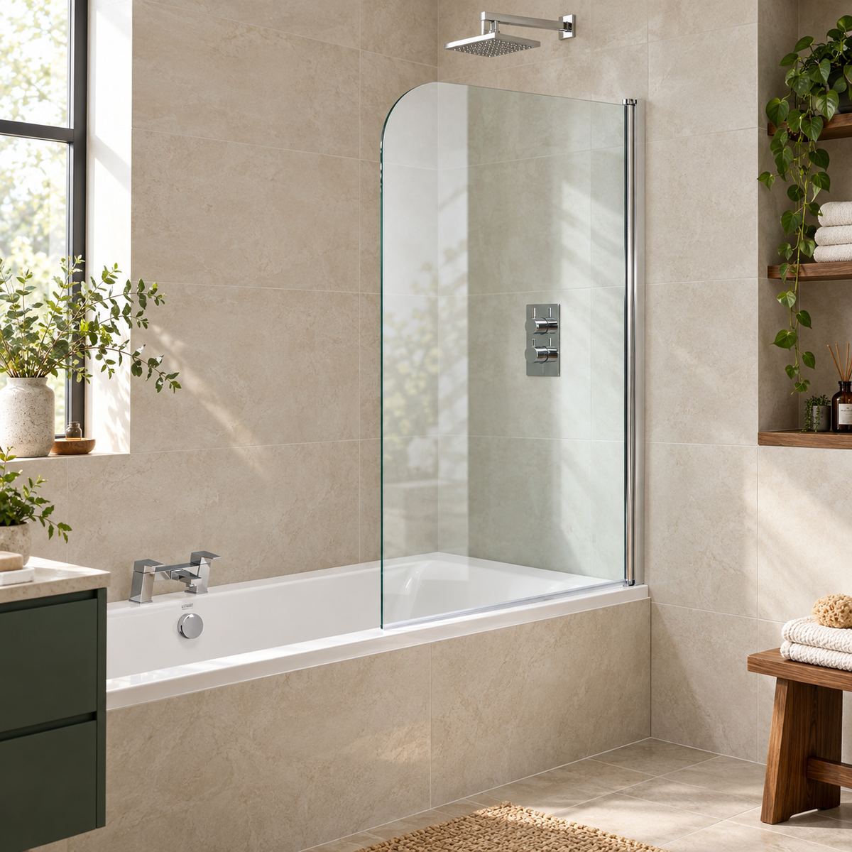 Genesis 800mm Curved Bath Screen