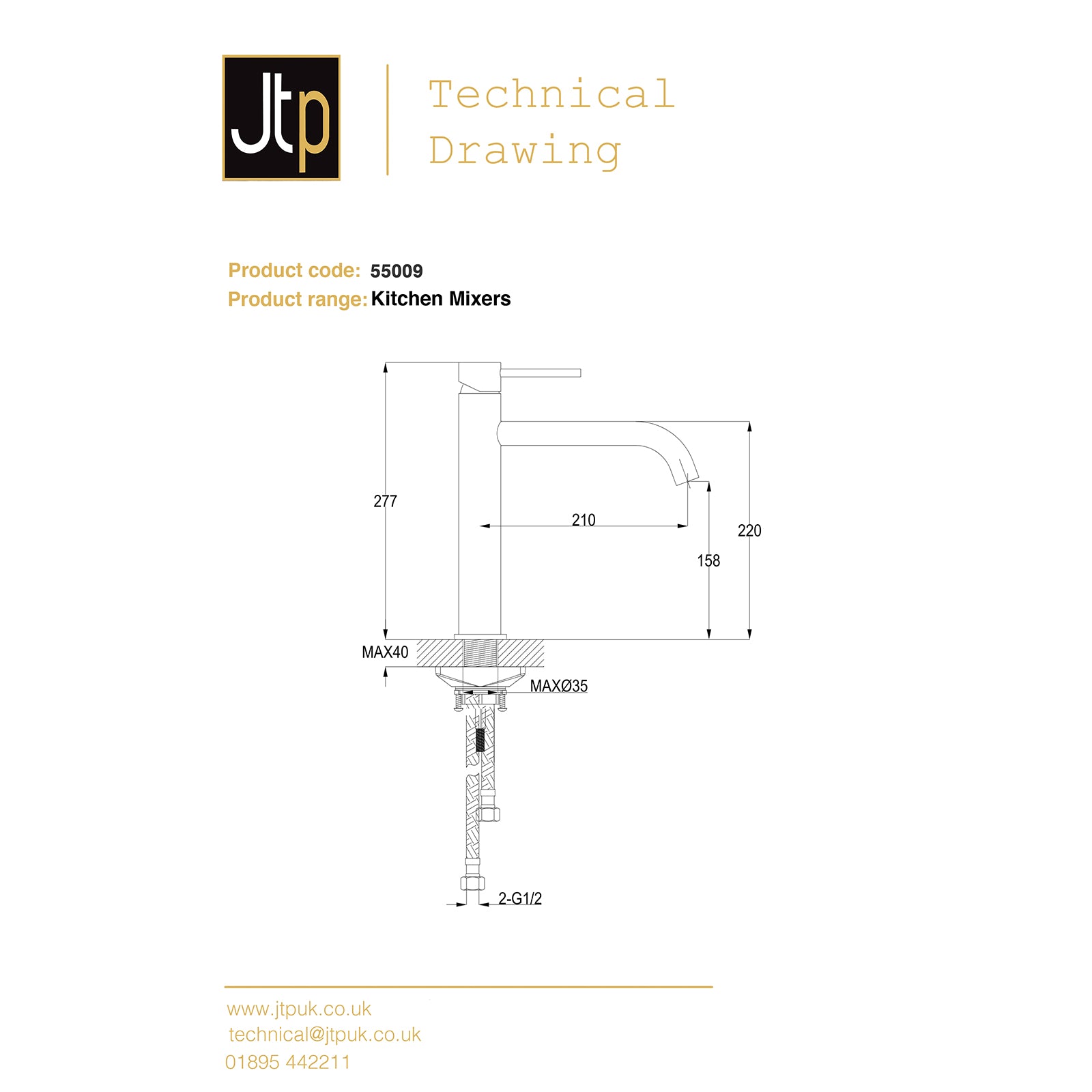 Florence Single Lever Kitchen Mixer