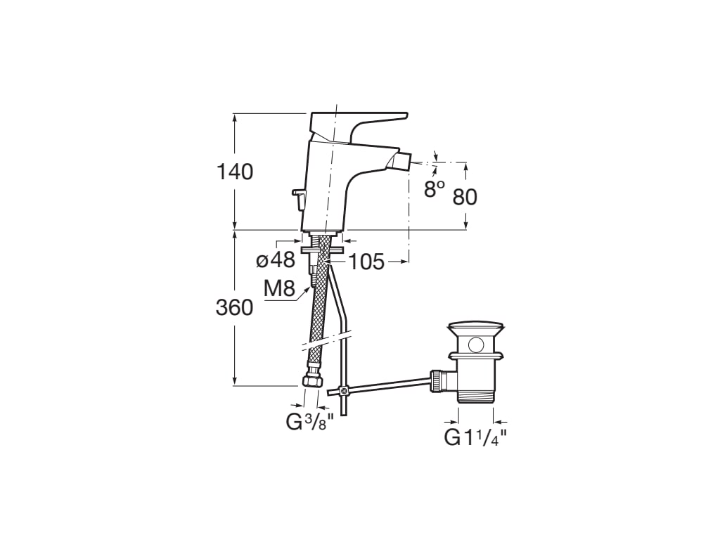 Roca Atlas Bidet Mixer