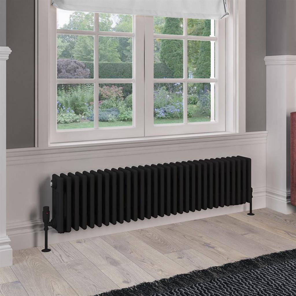 Rivassa 4 Column Radiators - Matt Black
