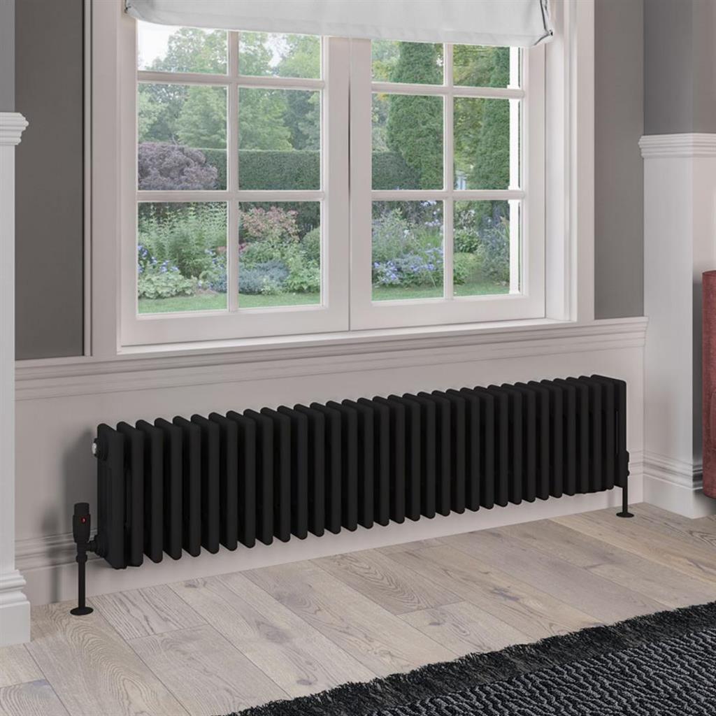 Rivassa 4 Column Radiators - Matt Black