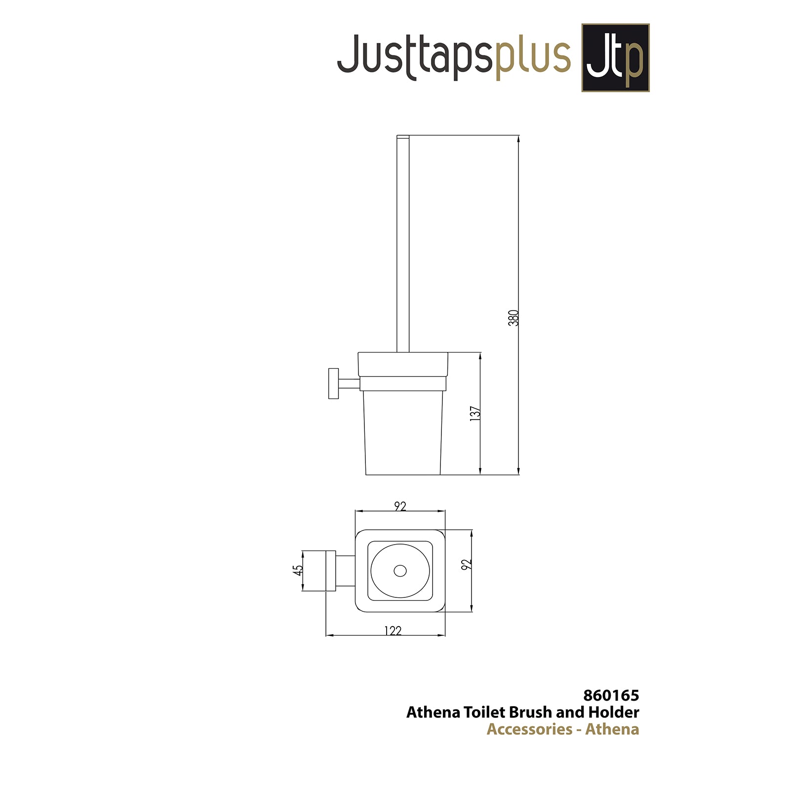 Athena Toilet Brush and Holder