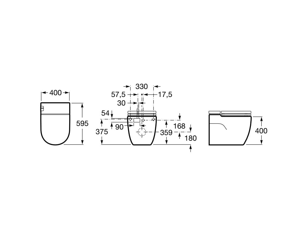 Roca IN-TANK - Floor Standing Back-to-Wall Toilet with Integrated Cistern.