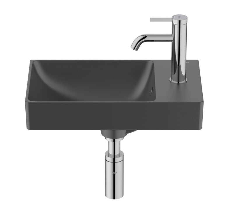 Roca Ona Compact Right Hand 400 x 260mm 1 Tap Hole Basin - Matt Black