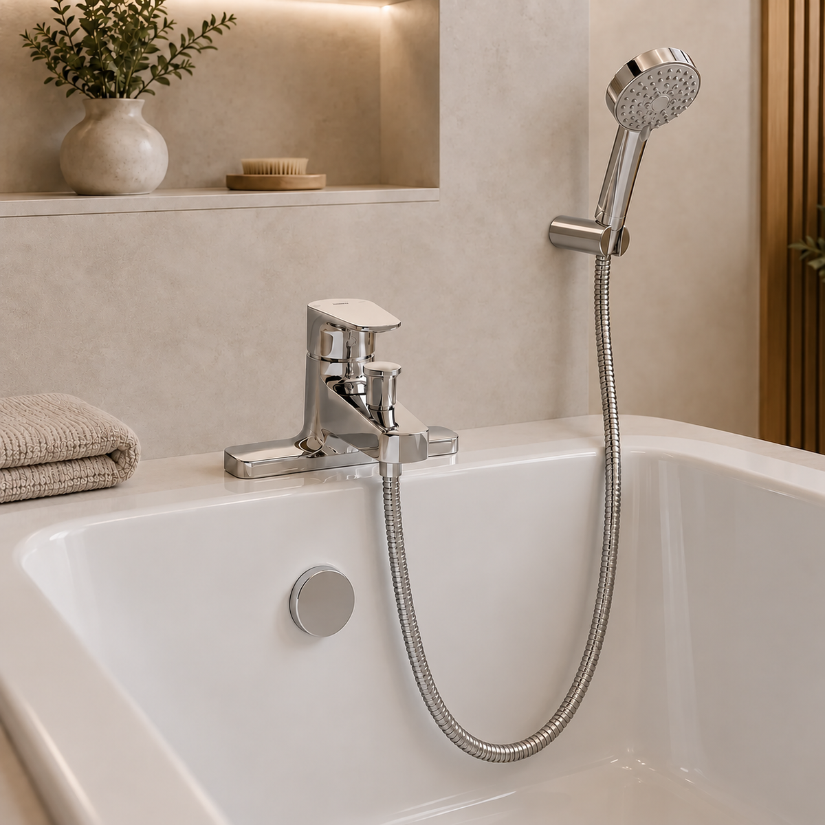 Roca Atlas Deck-Mounted Bath Shower Mixer